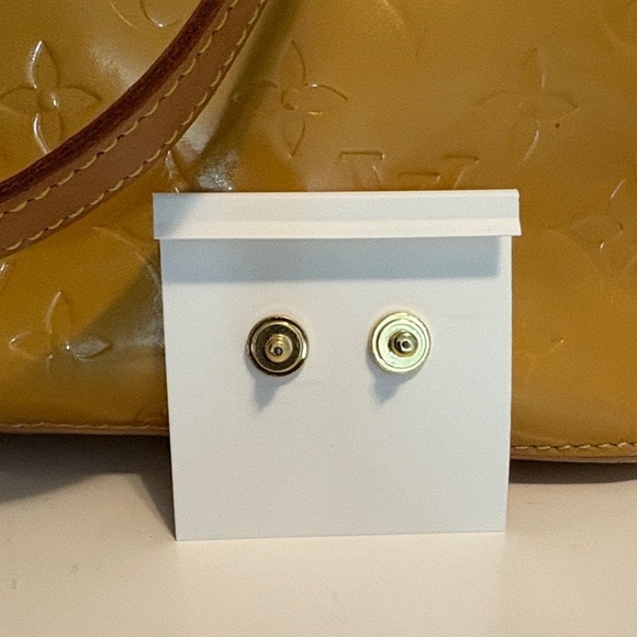 Tory Burch Gold-tone and Mother of Pearl Stud Earrings - Picture 3 of 4